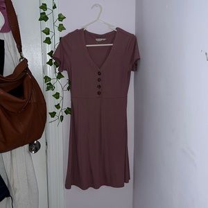 PINK ROSE Purple Buttoned Casual Dress